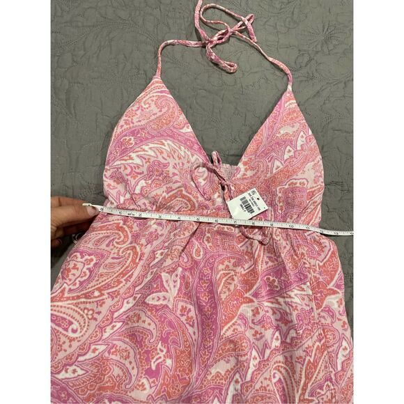 Hollister Pink Paisley Print Small Halter Y2K Style New - Picture 7 of 10